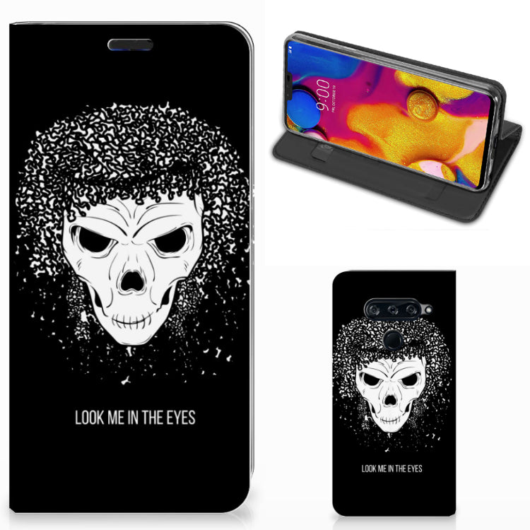 Mobiel BookCase LG V40 Thinq Skull Hair