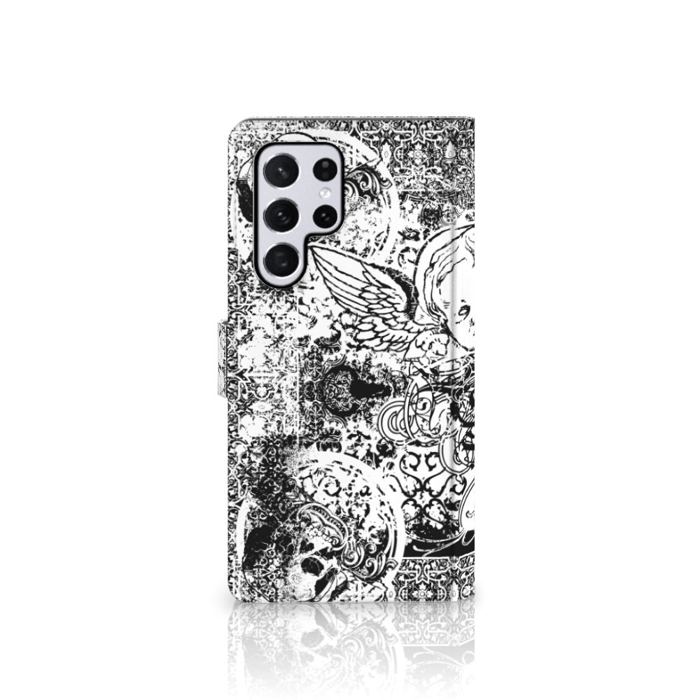 Telefoonhoesje met Naam Samsung Galaxy S22 Ultra Skulls Angel