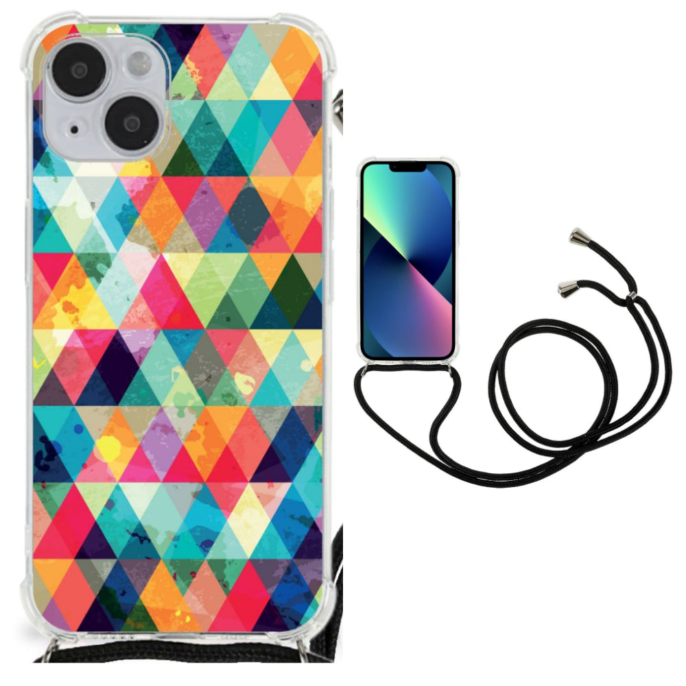 iPhone 14 Plus Doorzichtige Silicone Hoesje Geruit