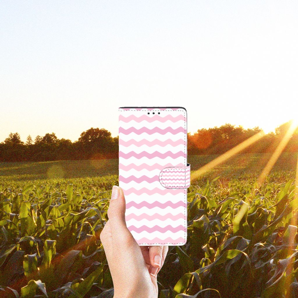 Motorola Edge 20 Lite Telefoon Hoesje Waves Roze