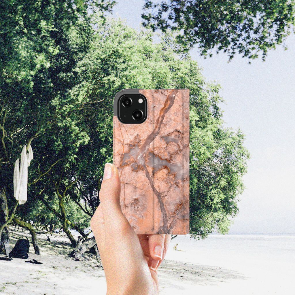 iPhone 13 Standcase Marmer Oranje