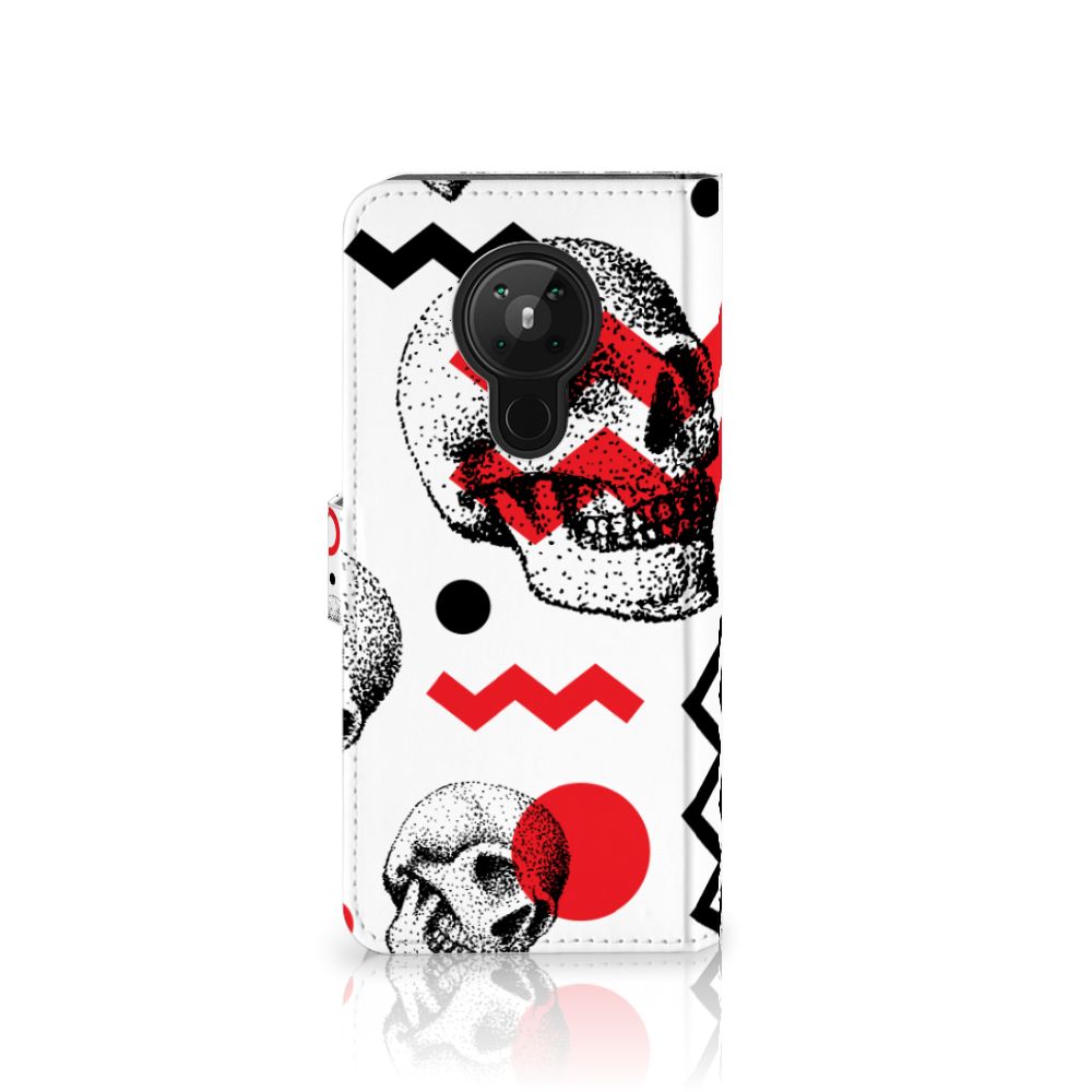 Telefoonhoesje met Naam Nokia 5.3 Skull Red