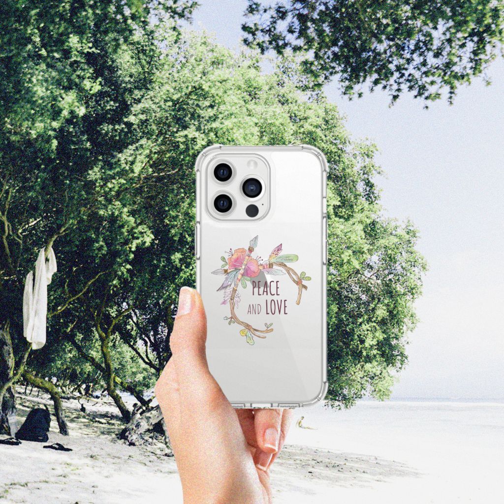 iPhone 13 Pro Max Stevig Bumper Hoesje Boho Text - B2C Telecom