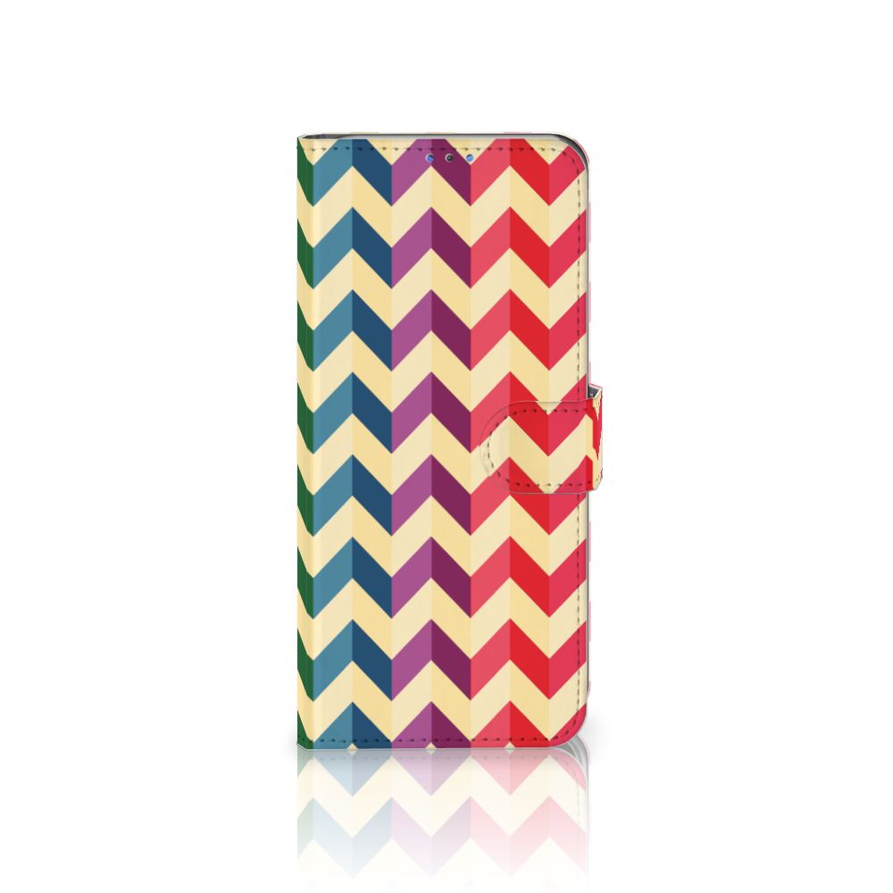 Motorola G8 Power Lite Telefoon Hoesje Zigzag Multi Color