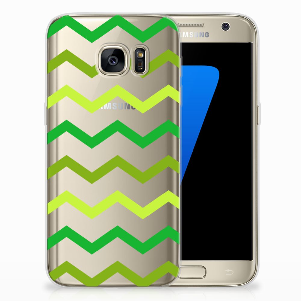 Samsung Galaxy S7 TPU bumper Zigzag Groen
