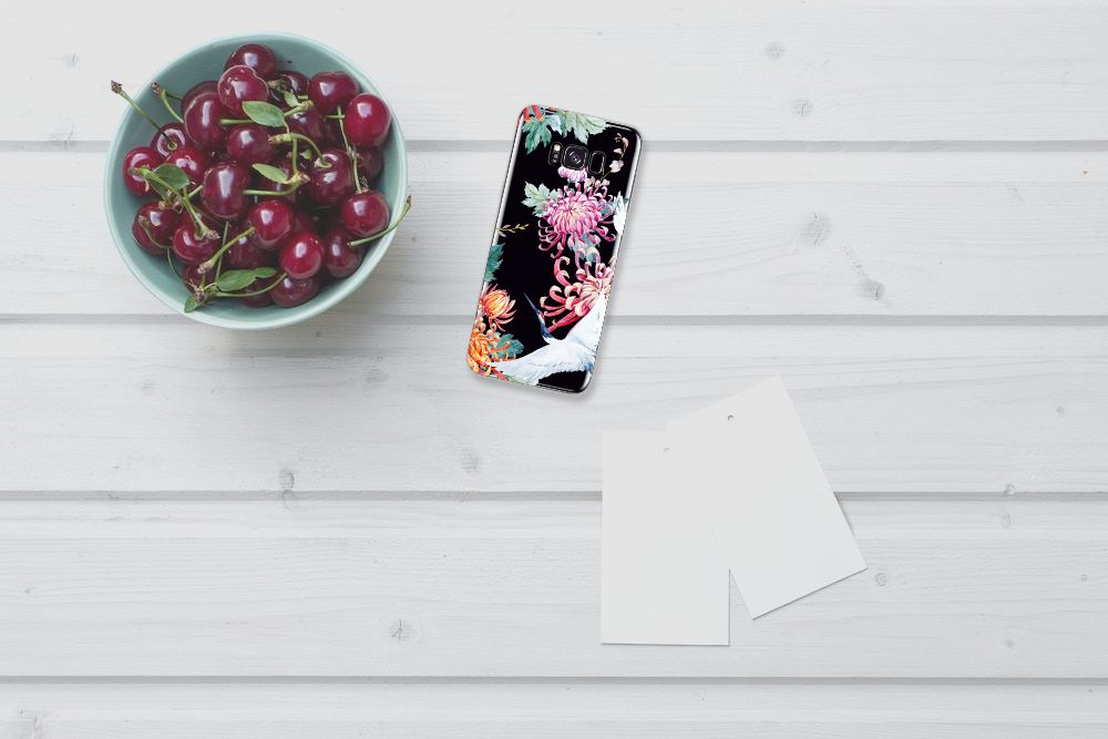 Samsung Galaxy S8 Plus TPU Hoesje Bird Flowers
