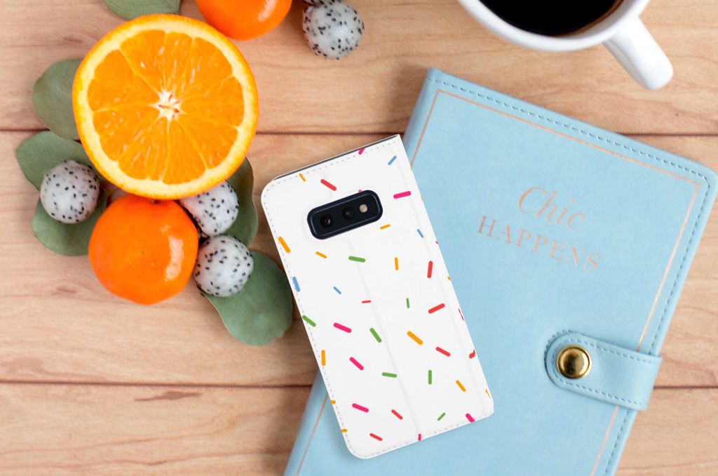 Samsung Galaxy S10e Flip Style Cover Donut Roze