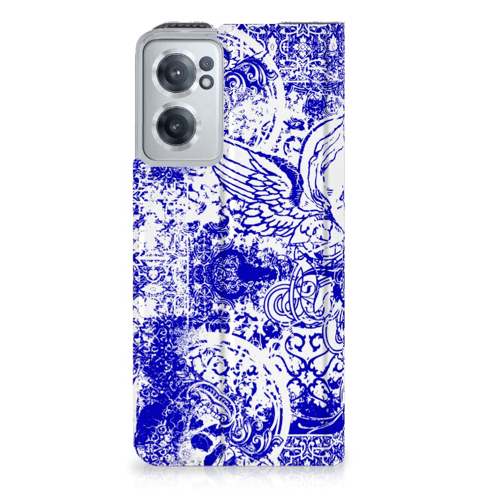 Mobiel BookCase OnePlus Nord CE 2 5G Angel Skull Blauw - B2C Telecom