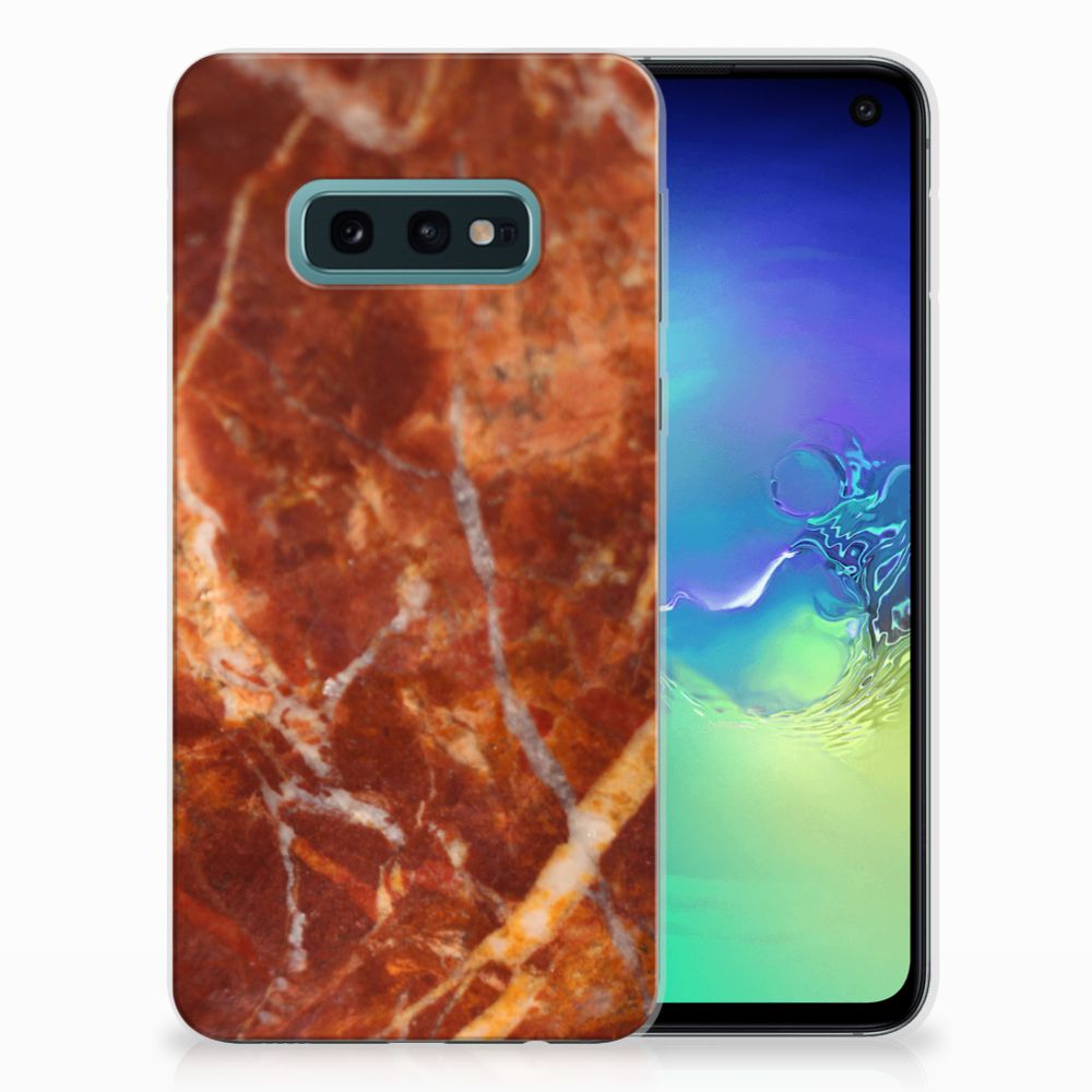 Samsung Galaxy S10e TPU Siliconen Hoesje Marmer Bruin