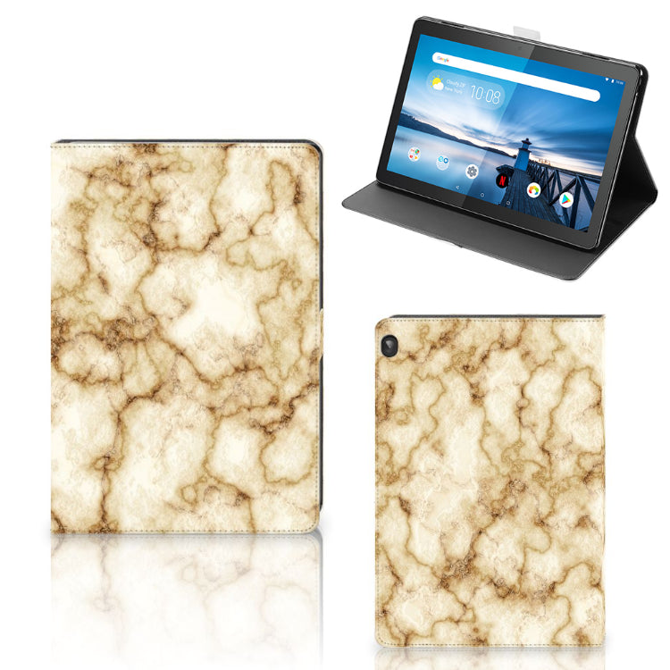 Lenovo Tablet M10 Leuk Tablet hoesje  Marmer Goud