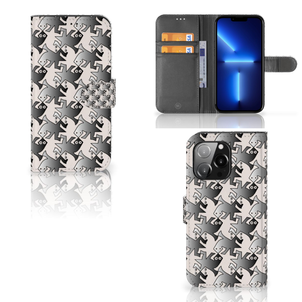 iPhone 13 Pro Telefoonhoesje met Pasjes Salamander Grey