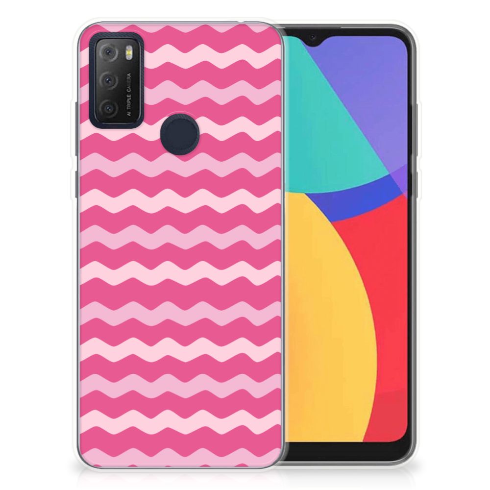 Alcatel 1S (2021) TPU bumper Waves Pink