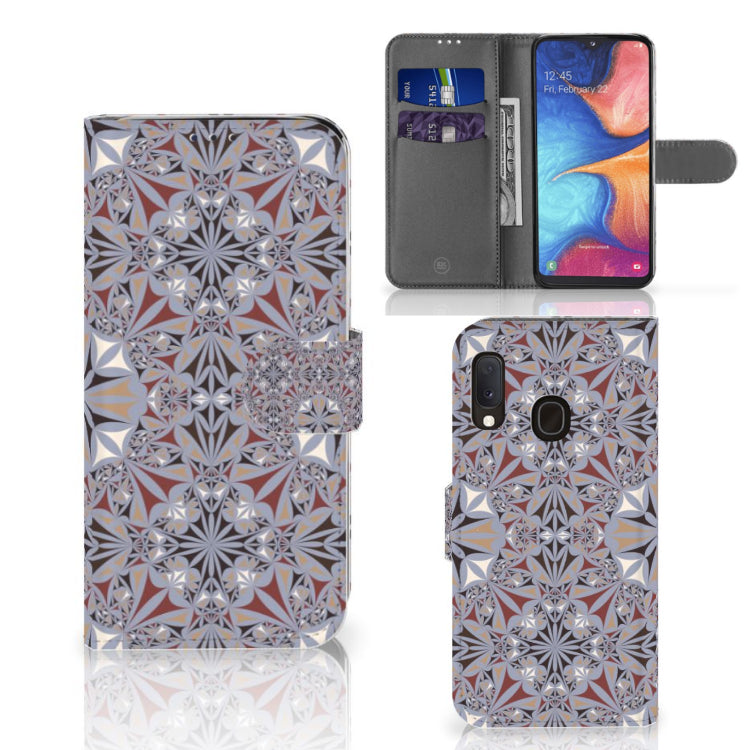 Samsung Galaxy A20e Bookcase Flower Tiles