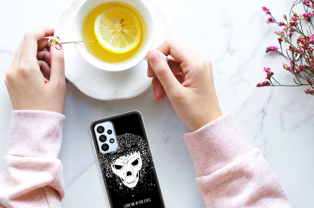 Silicone Back Case Samsung Galaxy A23 Skull Hair B2C Telecom