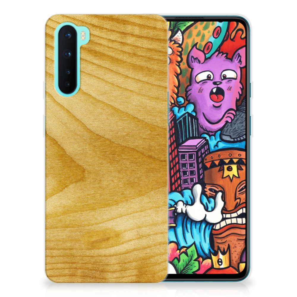 OnePlus Nord Bumper Hoesje Licht Hout