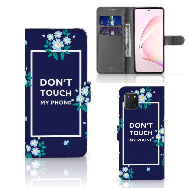 Samsung Note 10 Lite Portemonnee Hoesje Flowers Blue DTMP