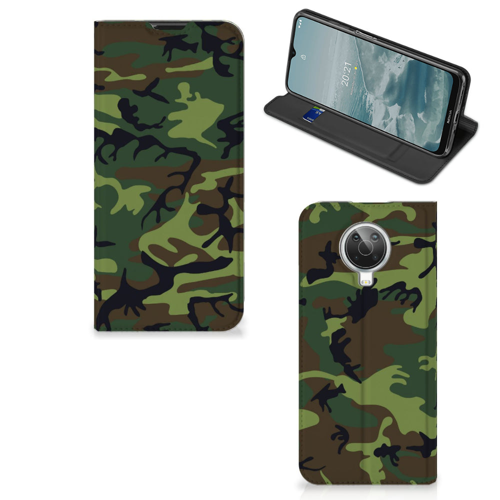 Nokia G10 | G20 Hoesje met Magneet Army Dark