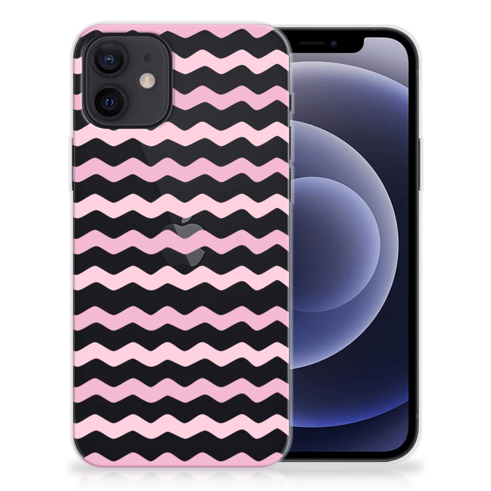 iPhone 12 | 12 Pro (6.1") TPU bumper Waves Roze