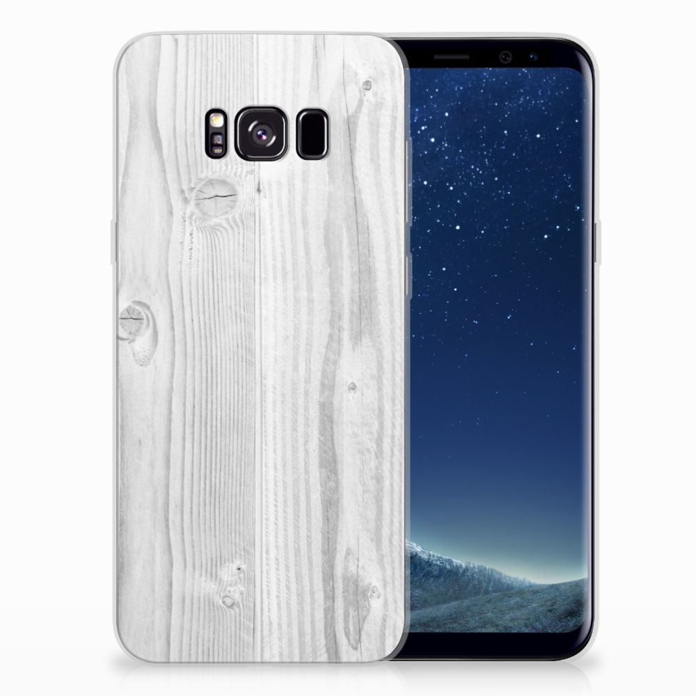 Samsung Galaxy S8 Plus Bumper Hoesje White Wood