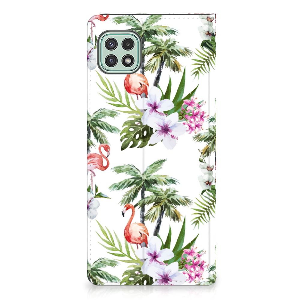 Samsung Galaxy A22 5G Hoesje maken Flamingo Palms - B2C Telecom