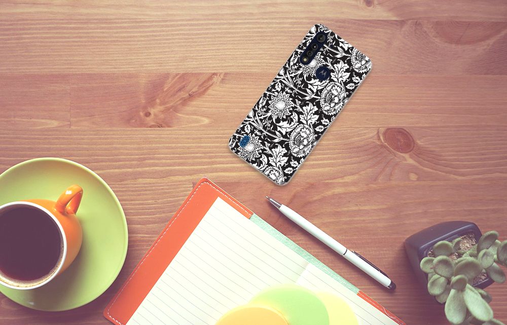 Motorola Moto G8 Power Lite TPU Case Black Flowers B2C Telecom