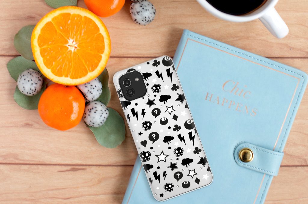 Silicone Back Case Samsung Galaxy A03 Silver Punk B2C Telecom