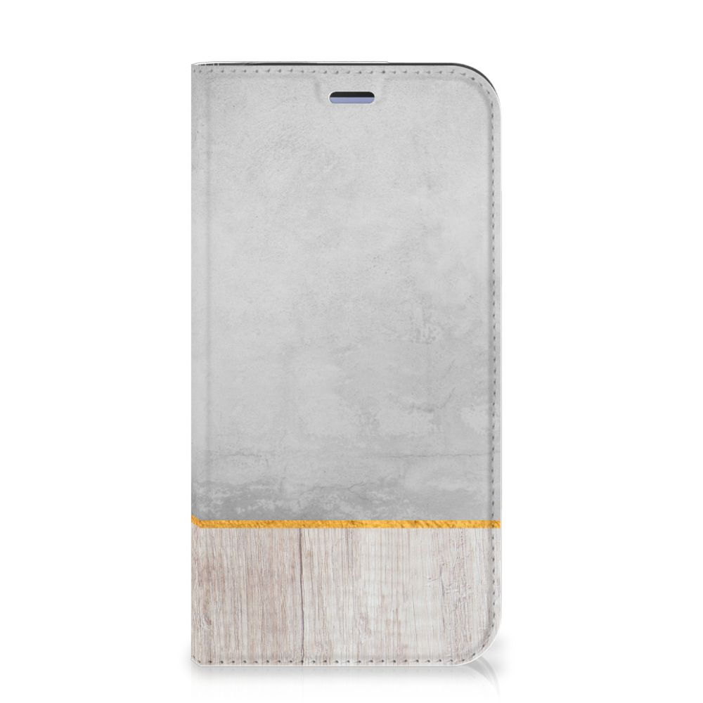 iPhone 12 Mini Book Wallet Case Wood Concrete - B2C Telecom