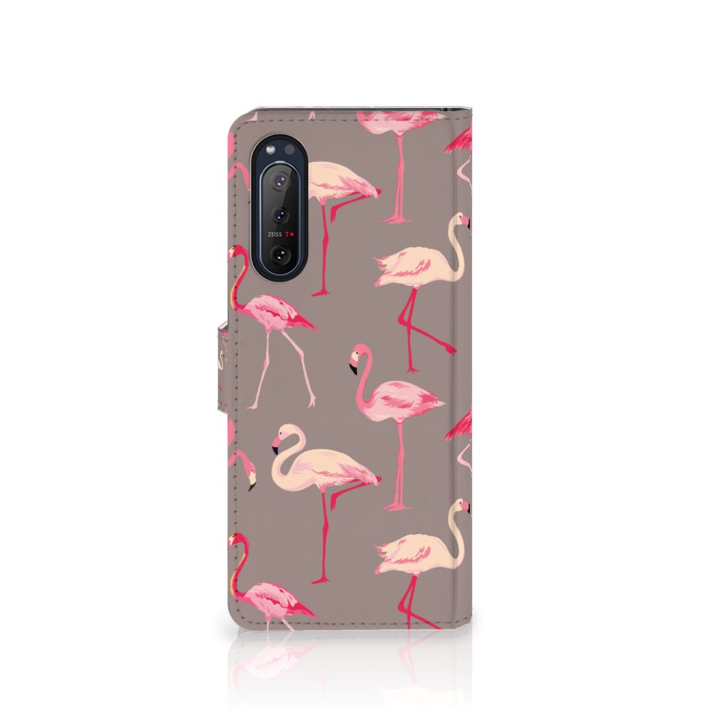 Sony Xperia 5II Telefoonhoesje met Pasjes Flamingo