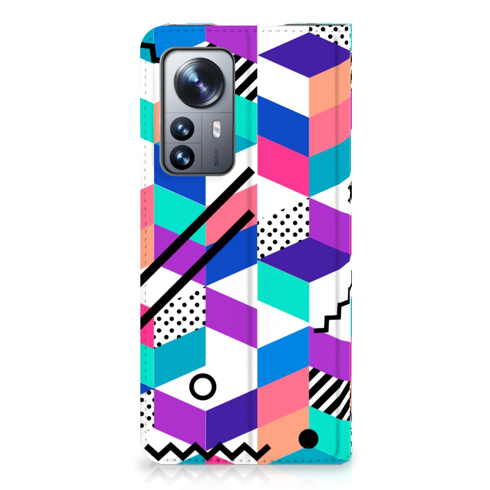 Xiaomi 12 Pro Stand Case Blokken Kleurrijk - B2C Telecom