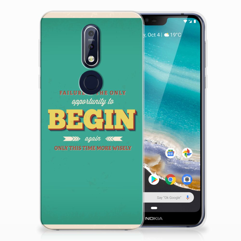 Nokia 7.1 Siliconen hoesje met naam Quote Begin