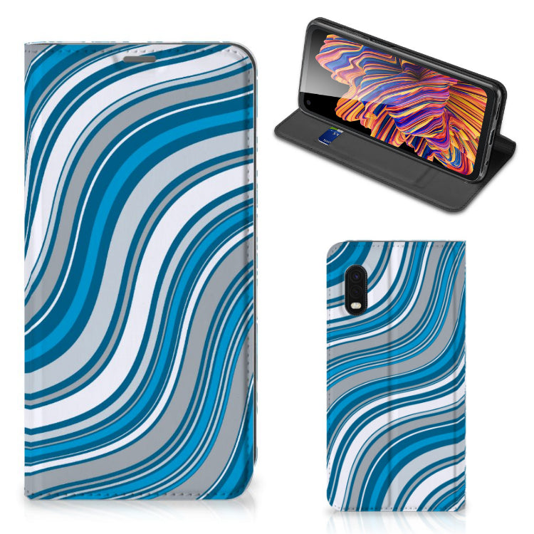 Samsung Xcover Pro Hoesje met Magneet Waves Blue