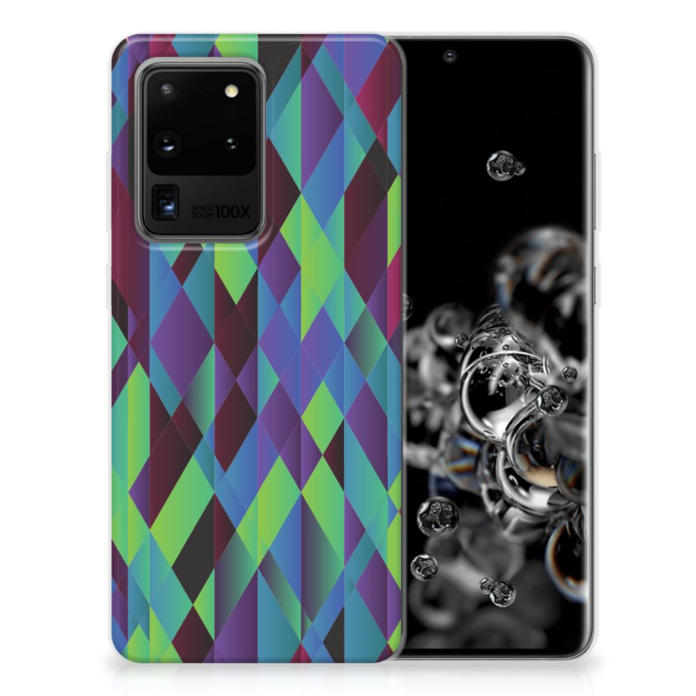 Samsung Galaxy S20 Ultra TPU Hoesje Abstract Green Blue B2C Telecom