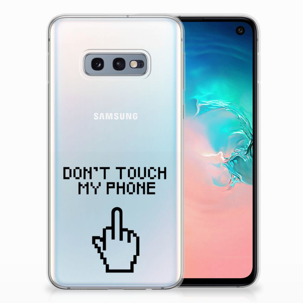 Samsung Galaxy S10e Silicone-hoesje Finger Don't Touch My Phone