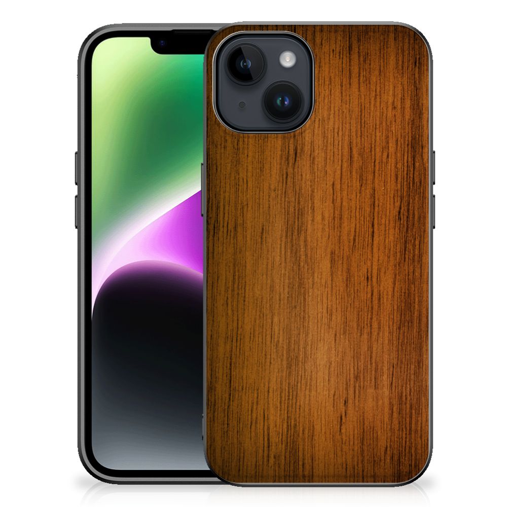 iPhone 15 Houten Print Telefoonhoesje Donker Hout