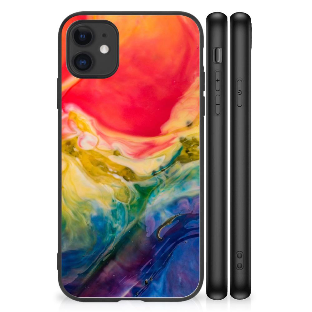 Kleurrijke Telefoonhoesje iPhone 11 Watercolor Dark met kleurrijke watercolor print
