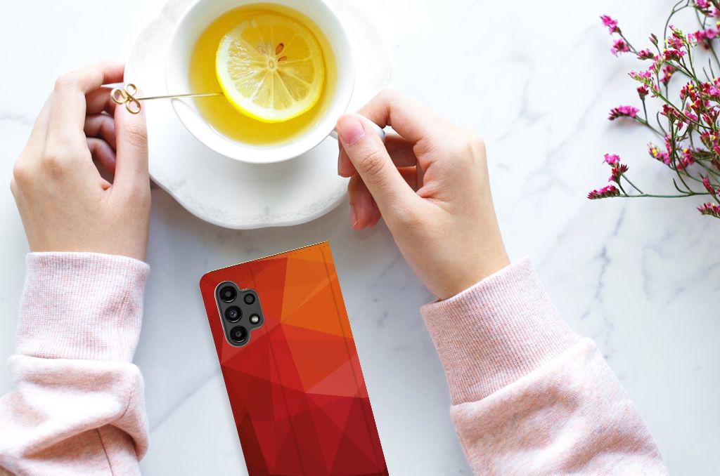 Stand Case voor Samsung Galaxy A13 (4G) Polygon Red - B2C Telecom