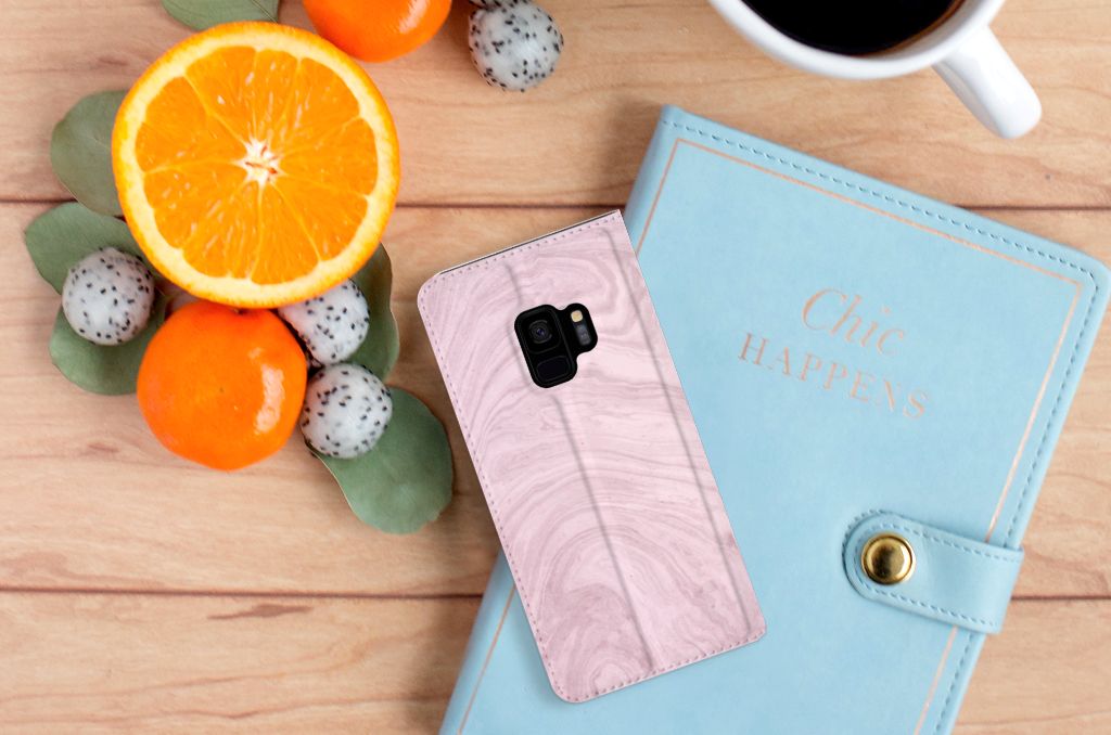 Samsung Galaxy S9 Standcase Marble Pink - Origineel Cadeau Vriendin
