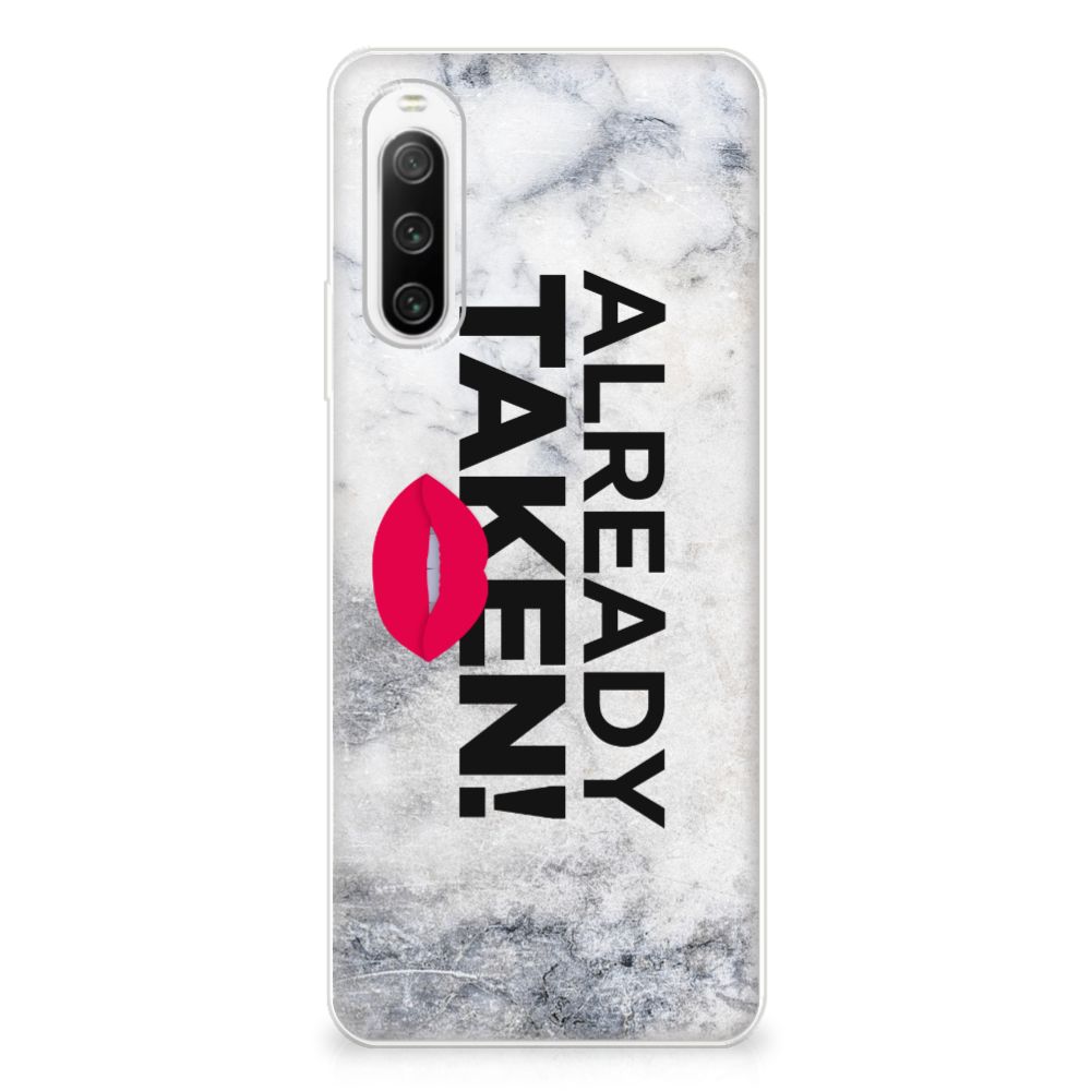 Sony Xperia 10 IV Siliconen hoesje met naam Already Taken White