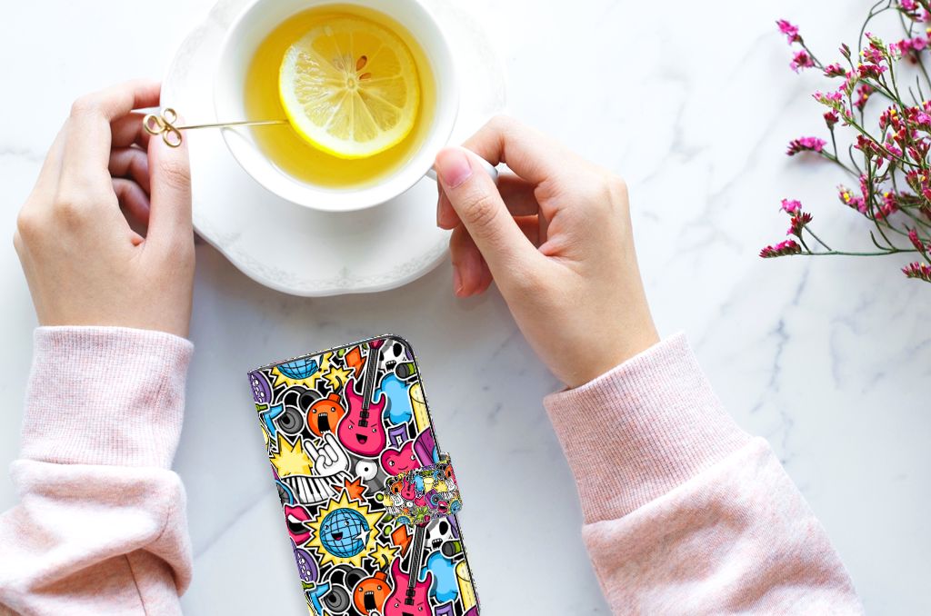 Samsung Galaxy S7 Edge Wallet Case met Pasjes Punk Rock