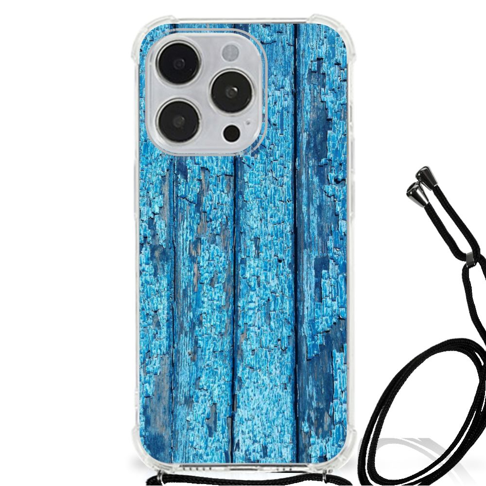 iPhone 14 Pro Stevig Telefoonhoesje Wood Blue B2C Telecom