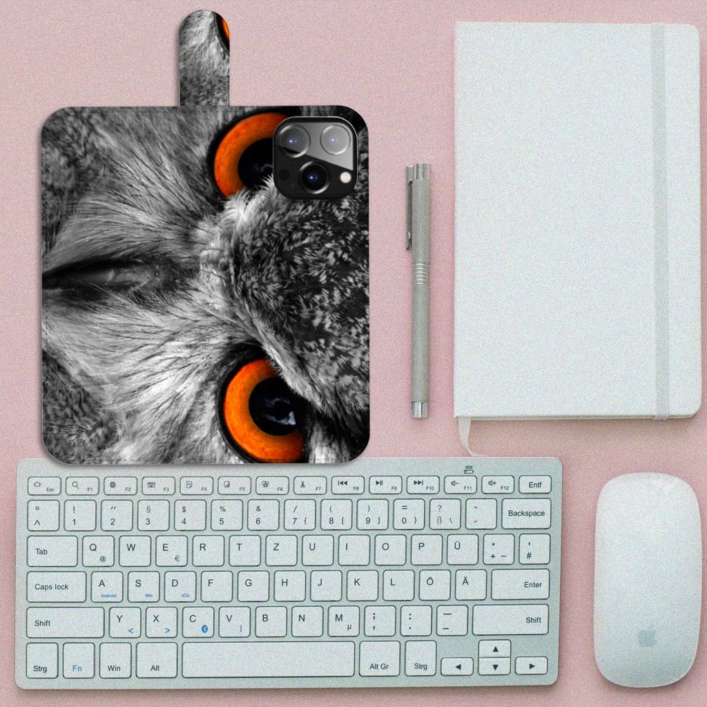 iPhone 14 Pro Max Telefoonhoesje met Pasjes Uil