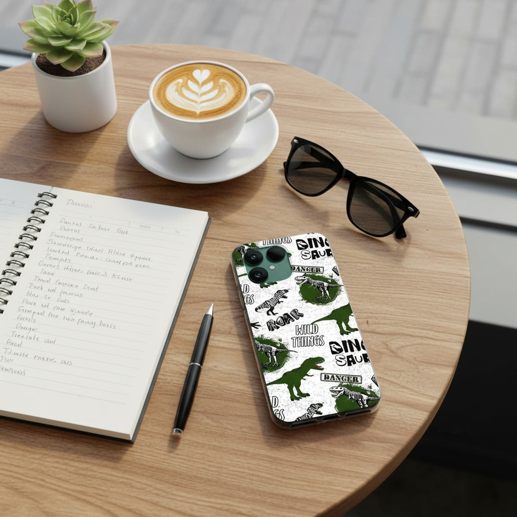 Fairphone 6 Dinosaurus Hoesje | Siliconen Case - lifestyle foto in huiselijke setting