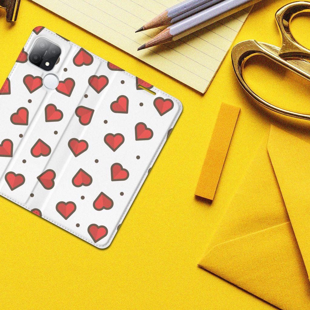 OPPO A15 Hoesje met Magneet Hearts - B2C Telecom