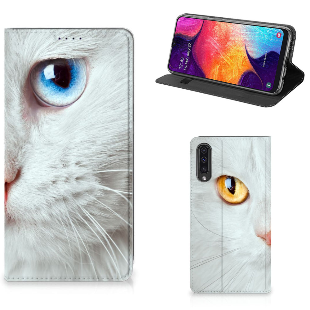 Samsung Galaxy A50 Hoesje maken Witte Kat