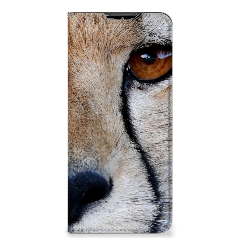 Samsung Galaxy M02s | A02s Hoesje maken Cheetah - Close-up van een cheetah op een telefoonhoesje.