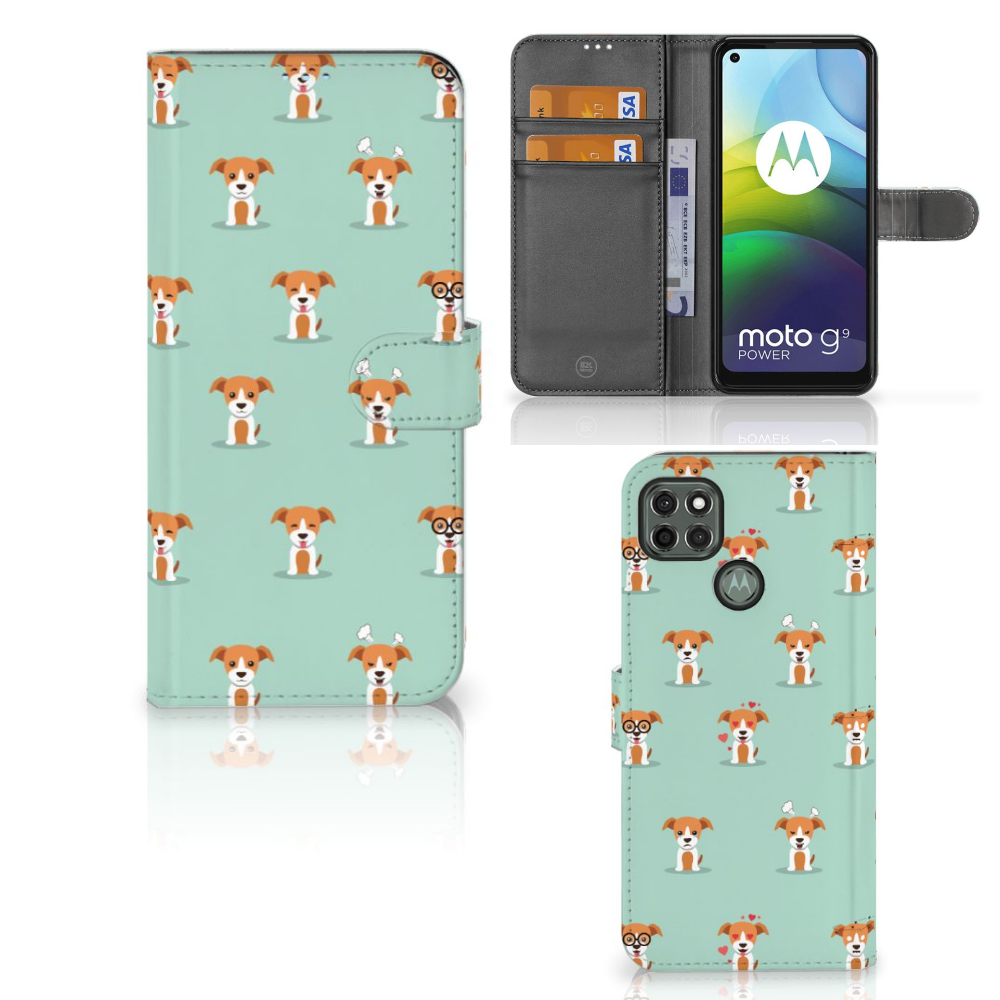 Motorola Moto G9 Power Telefoonhoesje met Pasjes Pups