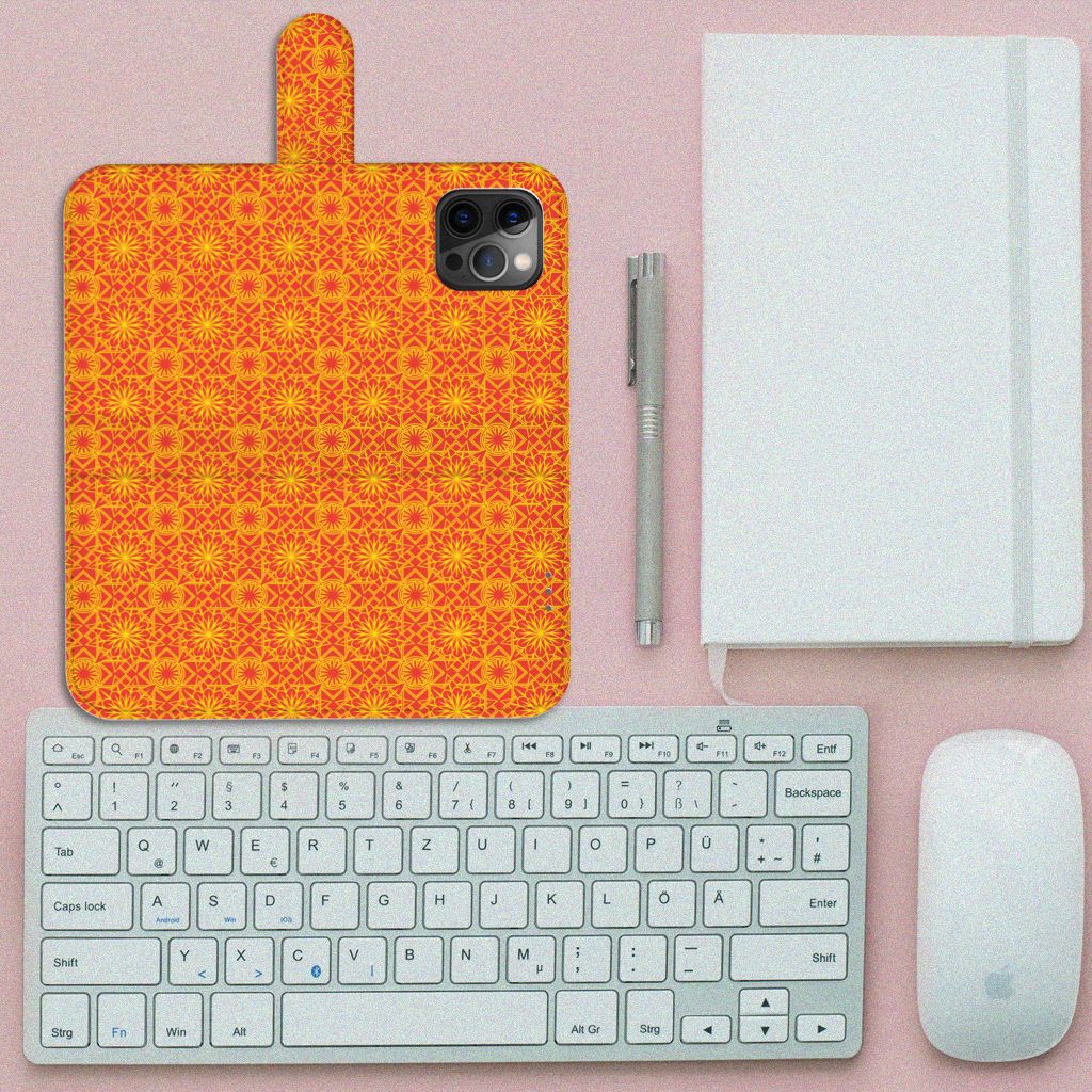 Apple iPhone 12 Pro Max Telefoon Hoesje Batik Oranje