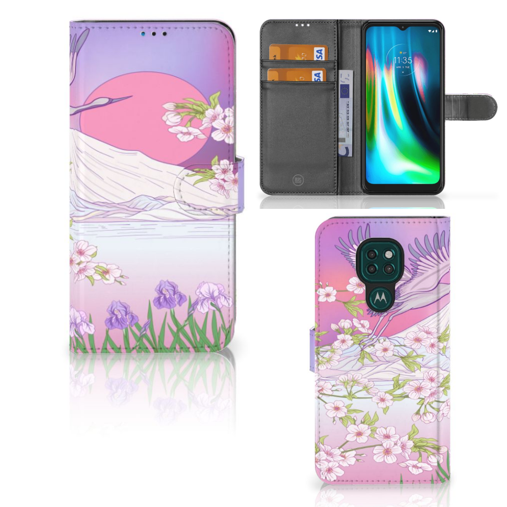 Motorola Moto G9 Play | E7 Plus Telefoonhoesje met Pasjes Bird Flying