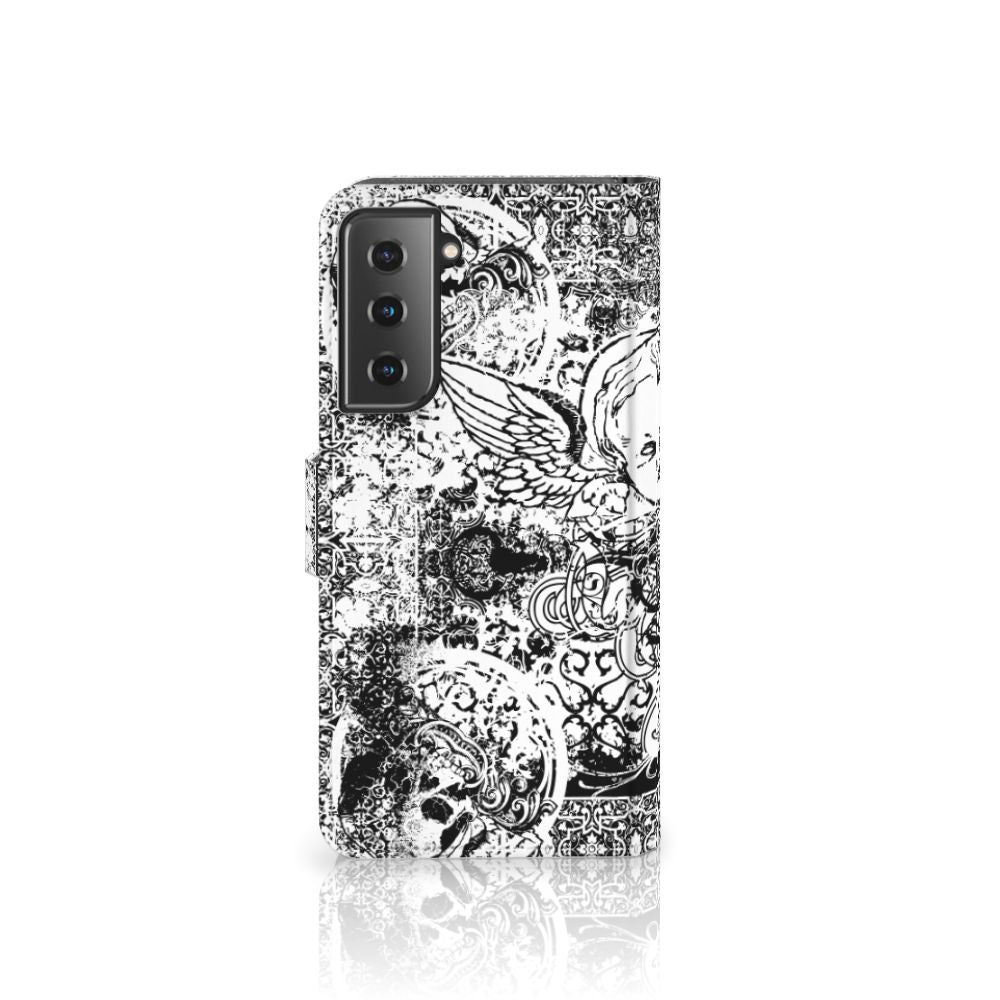 Telefoonhoesje met Naam Samsung Galaxy S21 Skulls Angel