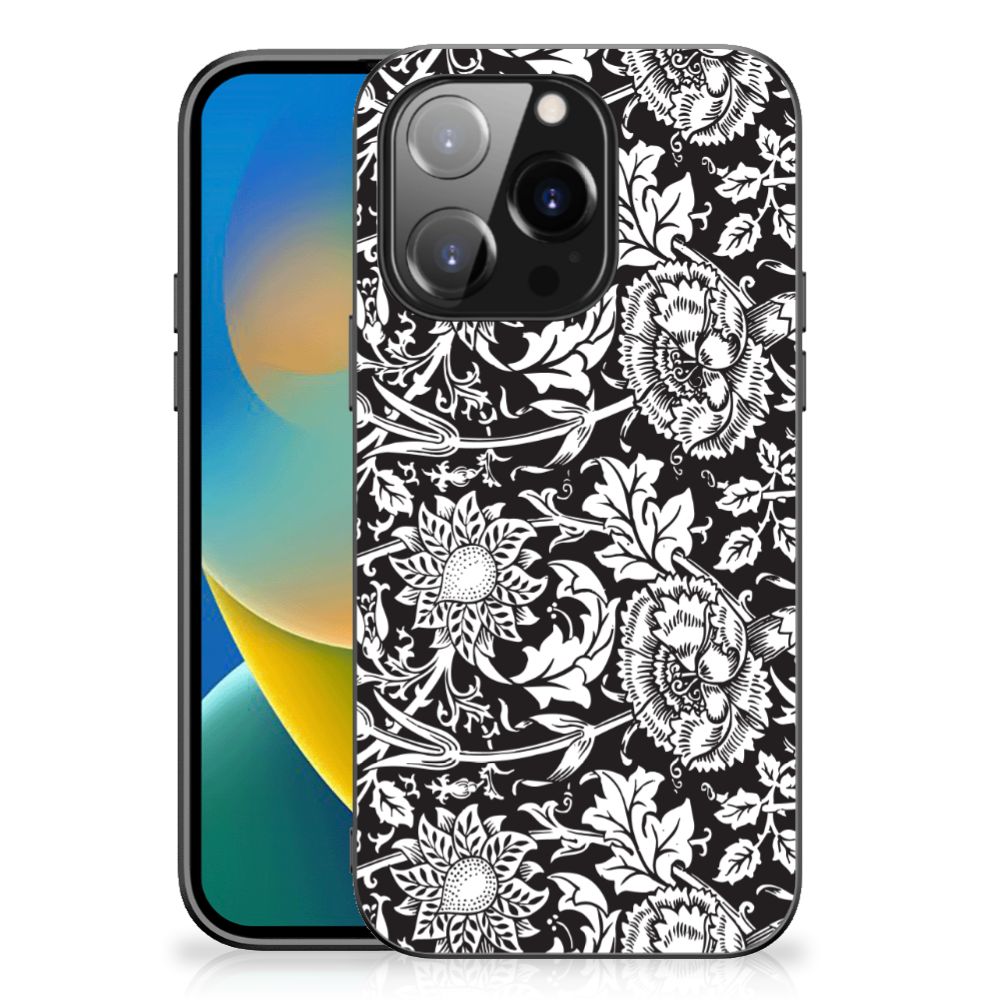 iPhone 14 Pro Bloemen Hoesje Black Flowers B2C Telecom